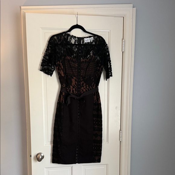Byron Lars Dresses & Skirts - Byron Lars Black and Brown Lace Midi Dress